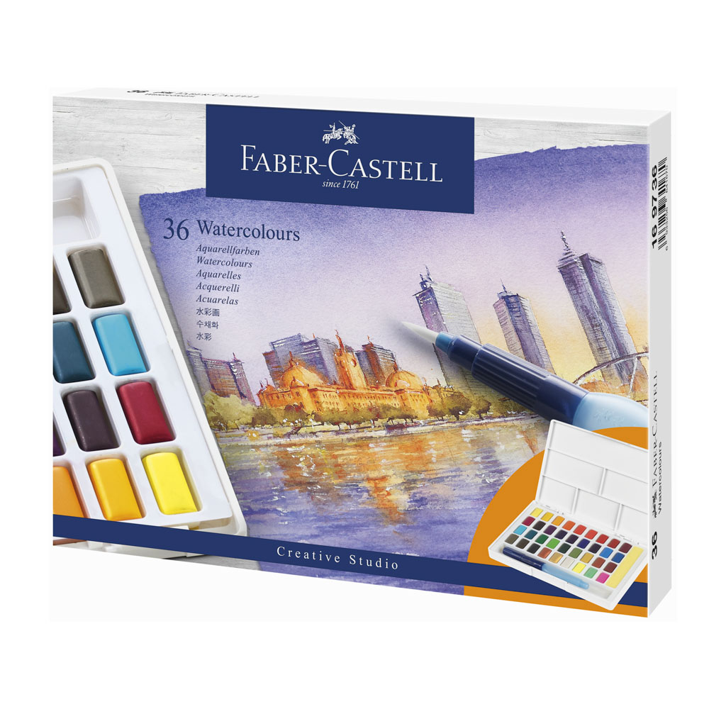 ACUARELAS EN PASTILLA 36 COL. FABER CASTELL