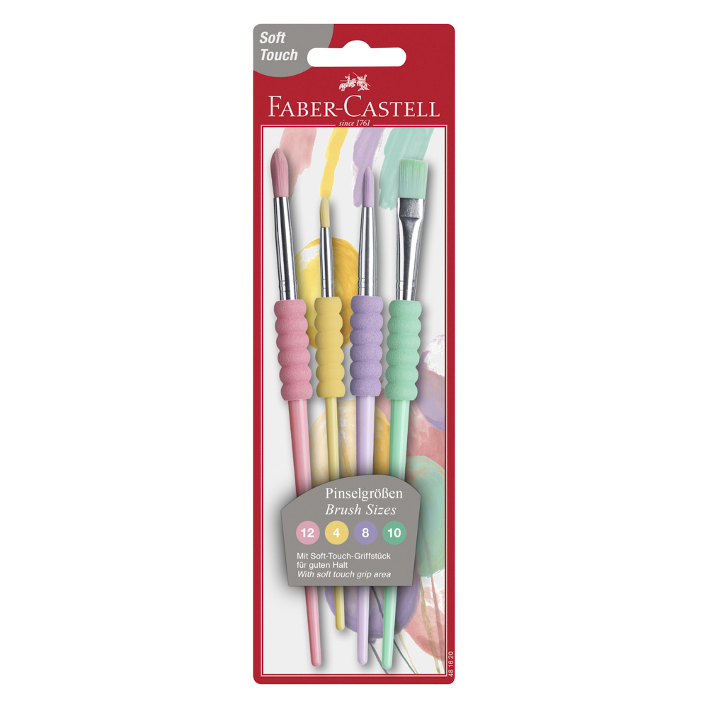JUEGO DE PINCELES 4 U.  COLORES PASTEL 481620 FABER CASTELL