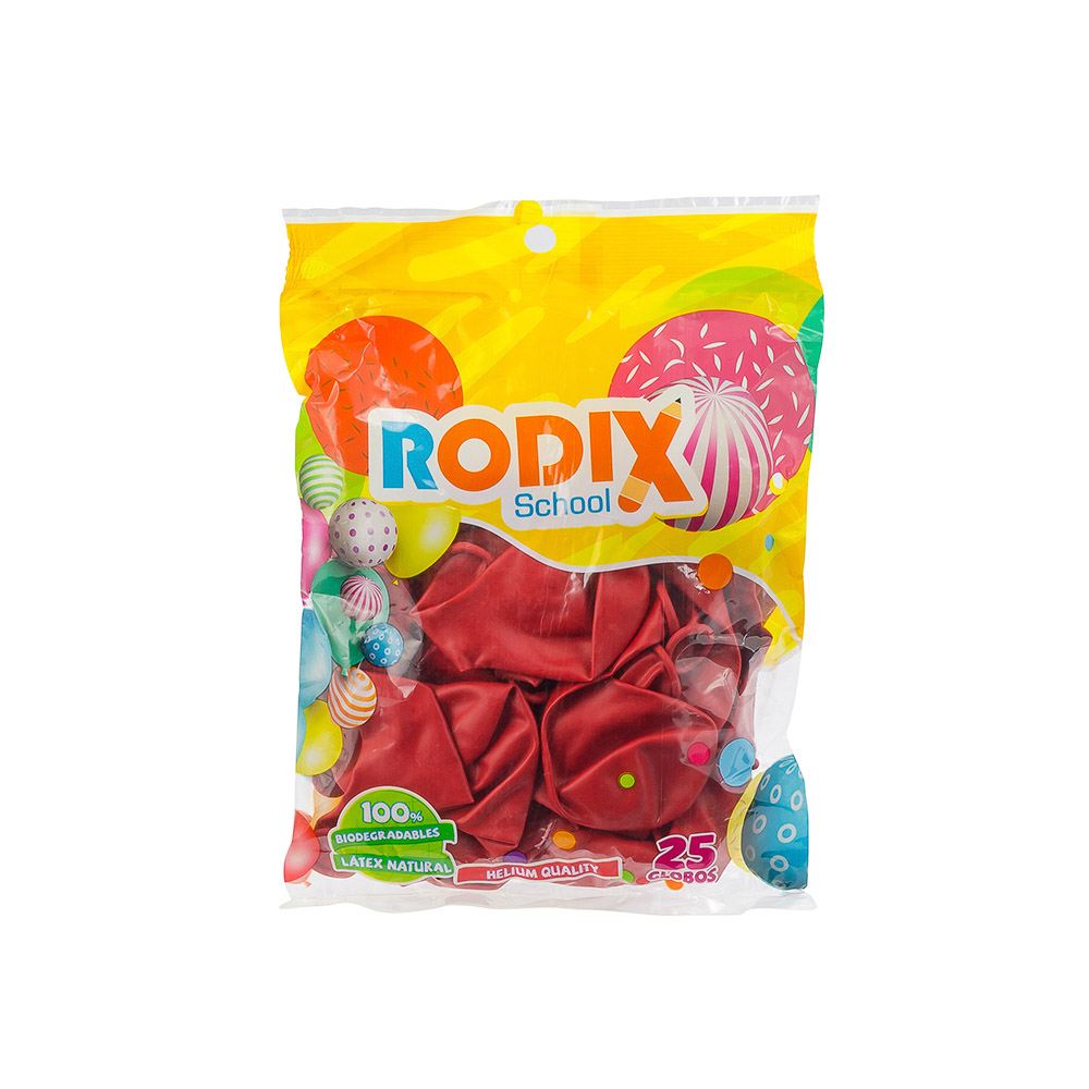 GLOBOS 25 U. ROJO STD. RODIX