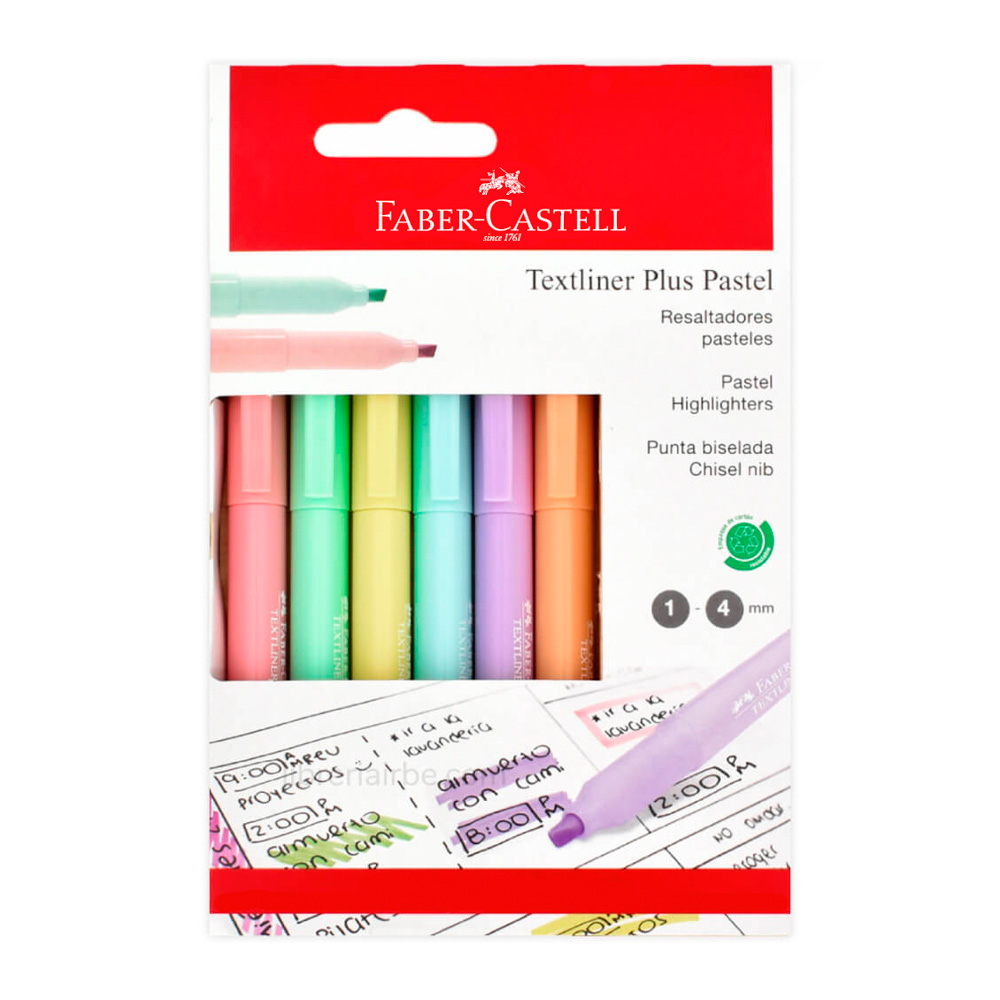 RESALTADORES 6 COL. PASTEL 254656 FABER CASTELL