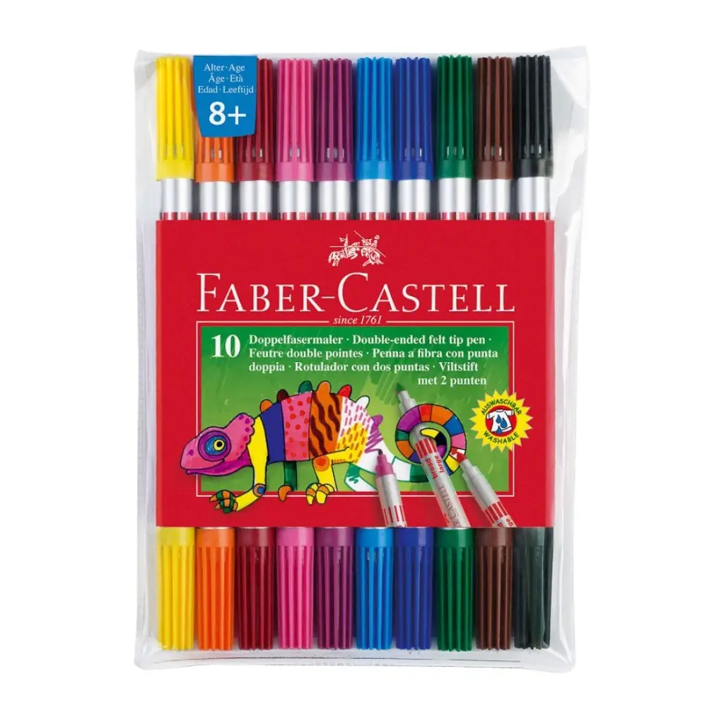 MARCADORES DOBLE PUNTA 10 COL.151110 FABER CASTELL