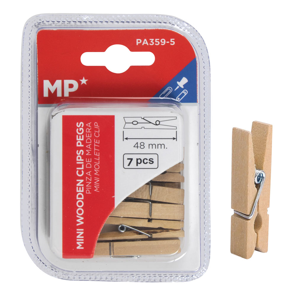 GANCHOS MADERA 48 MM 7 U. NATURAL MP.