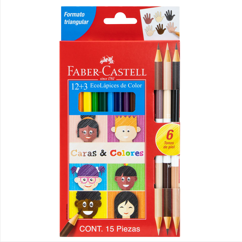 CRAYONES DE MADERA ECOLAPIZ 12 COL. FABER CASTELL