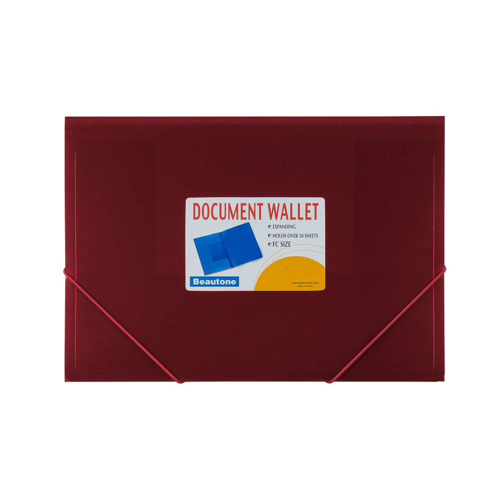 FOLDER ESPAÑOL OFICIO ROJO METALICO BEAUTONE