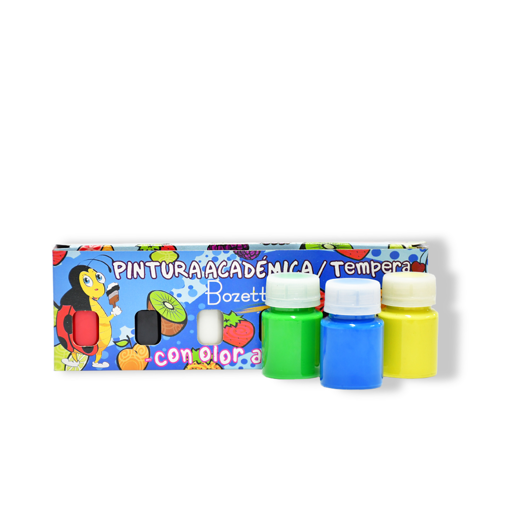 TEMPERAS CON OLOR 30 ML. 12 COL. BOZETTO (30)