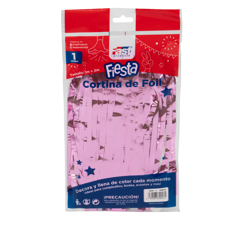 CORTINA DE FIESTA METALICA 1 M. X 2 M. ROSADO FAST