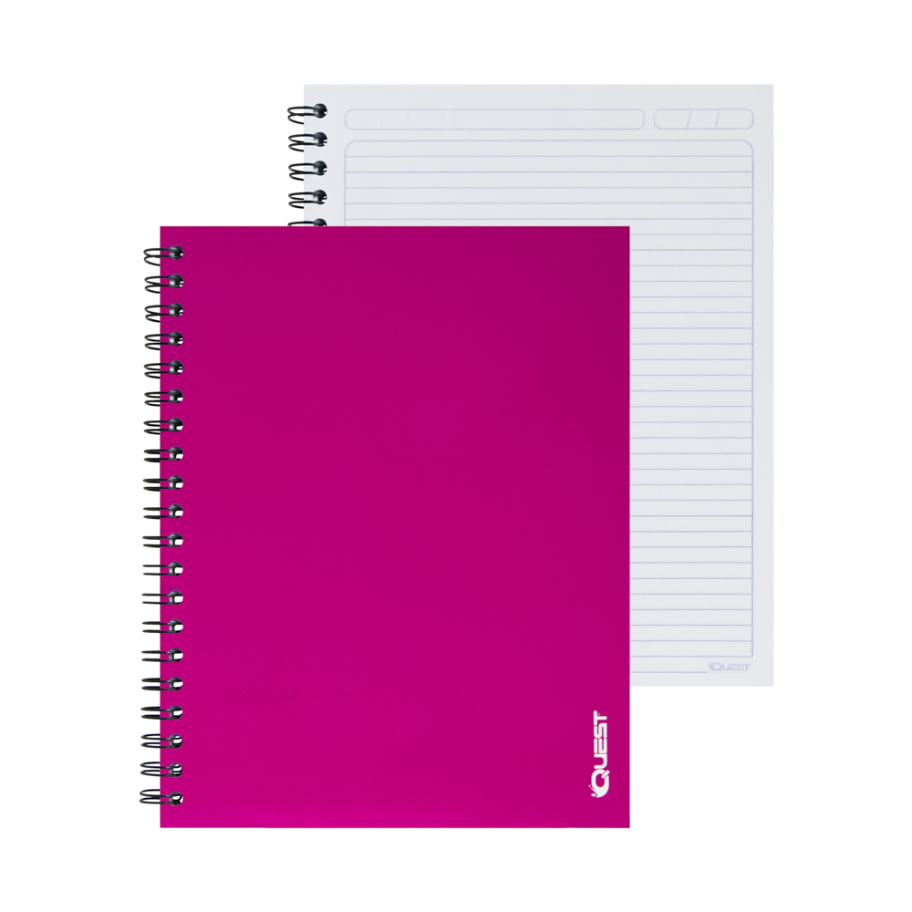CUADERNO DOBLE ANILLO PASTA DURA LINEAS QUEST