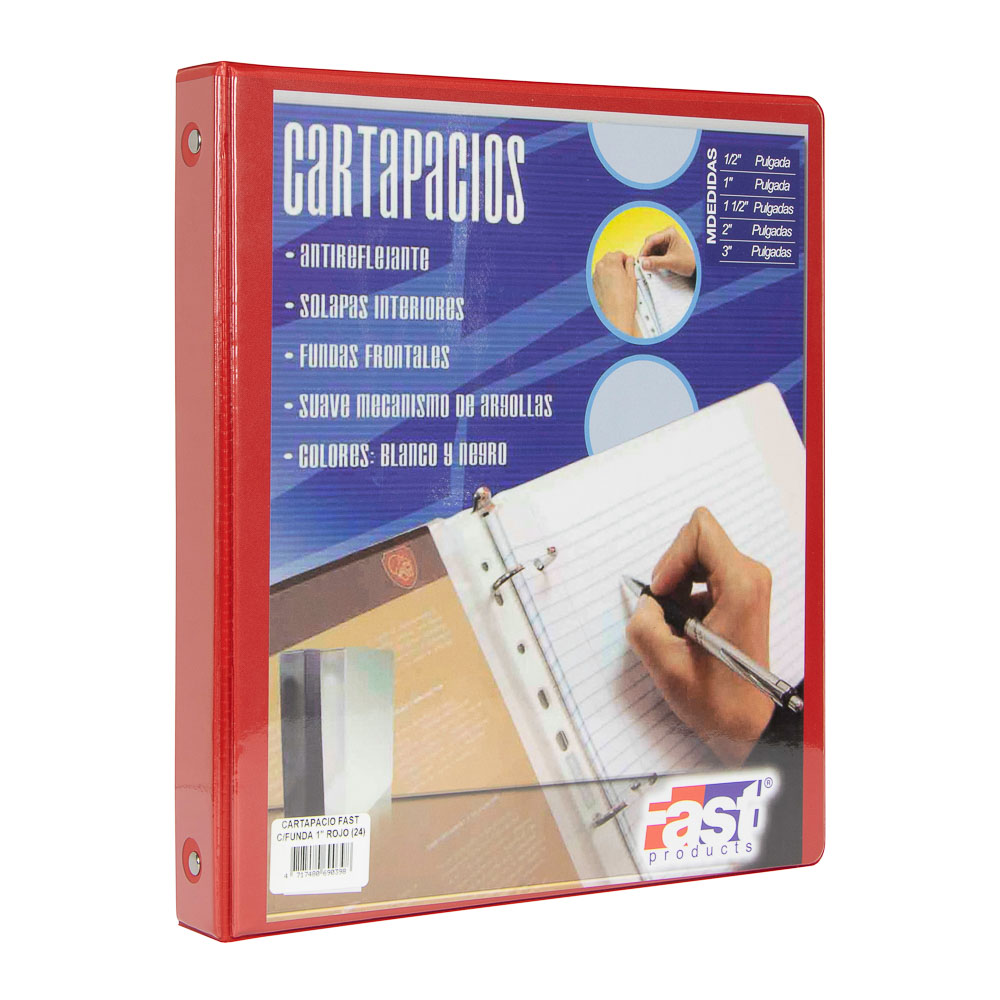 CARTAPACIO CON FUNDA 1 PLG. ROJO FAST