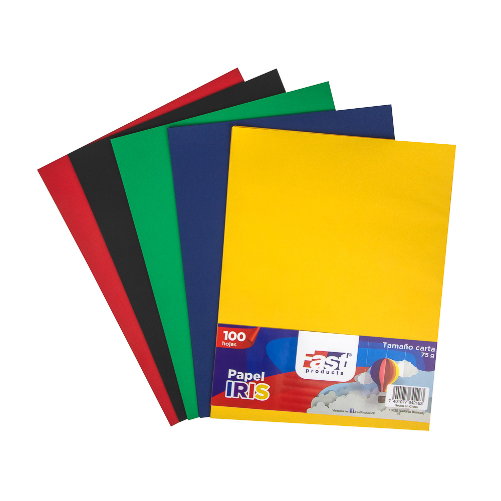 PAPEL BOND COLORES BASICOS 100 H CARTA FAST