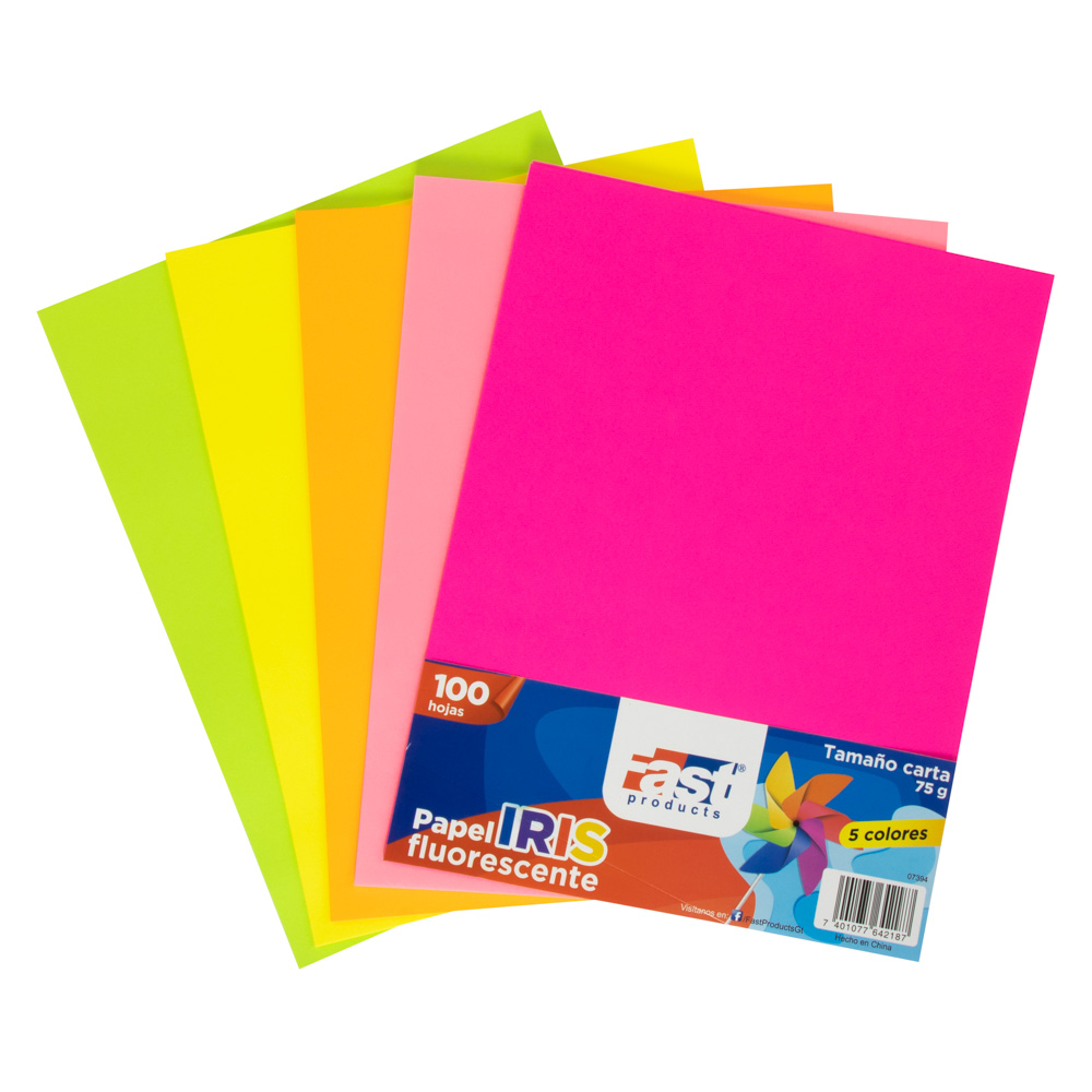 PAPEL BOND COLORES FLUORESCENTES 100 H CARTA FAST