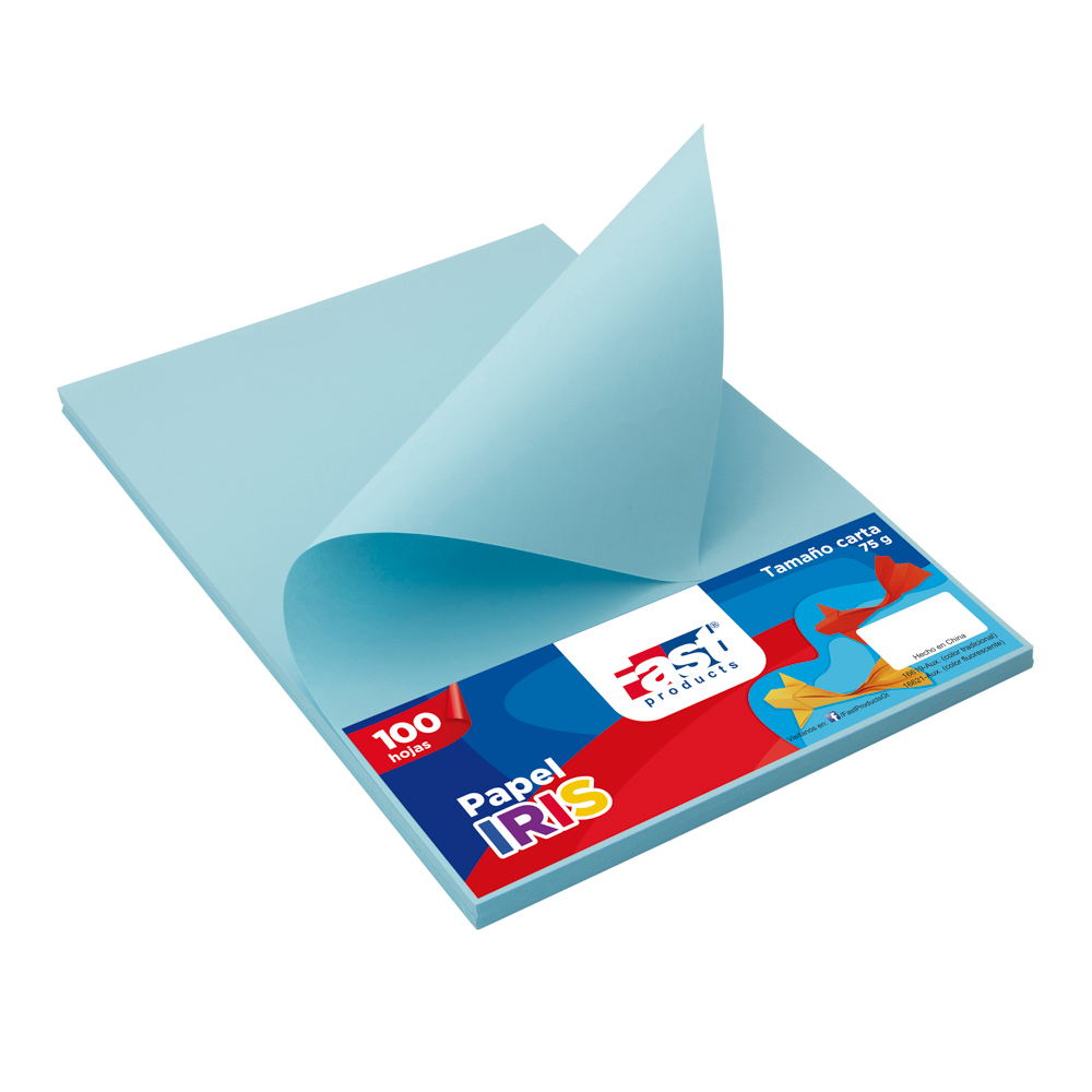 PAPEL BOND 75 G. 100 H. AZUL CLARO FAST