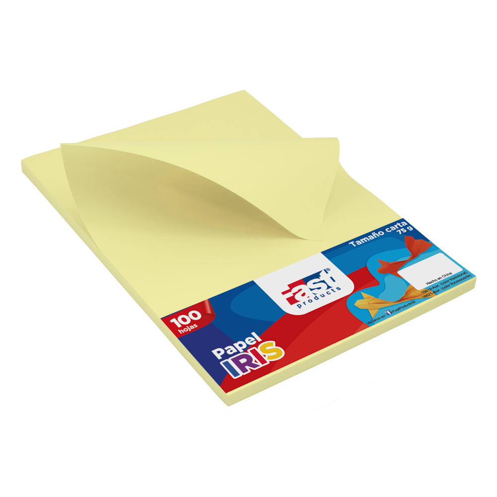PAPEL BOND 75 G. 100 H. AMARILLO CLARO FAST