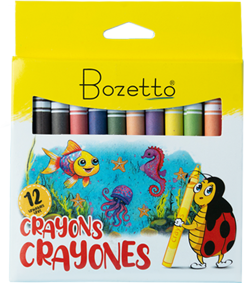 CRAYONES CERA 12 COL. 88 MM. X 8 MM. BOZETTO (24*6)