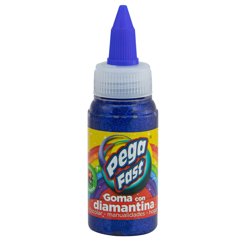 GOMA CON DIAMANTINA 60 ML. AZUL FAST