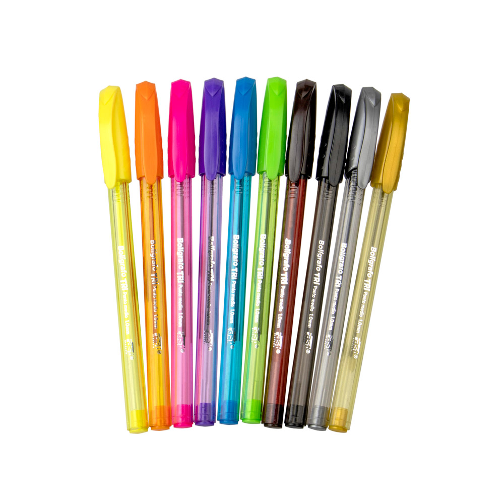 BOLIGRAFOS TRI MEDIANO FASHION 10 COL. 1.00MM FAST