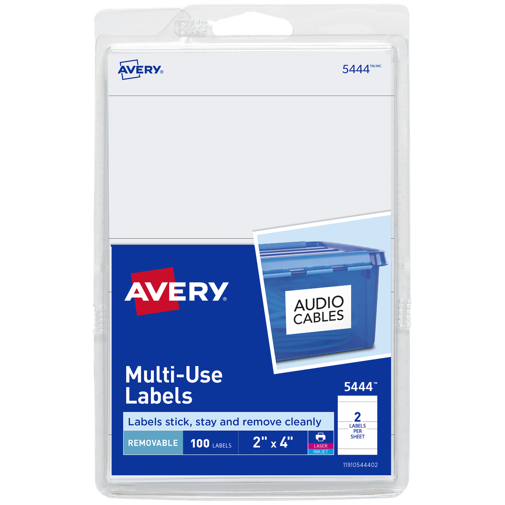 ETIQUETA ADHESIVA REMOVIBLE 05434 BLANCA 2 PLG. X 4 PLG. AVERY