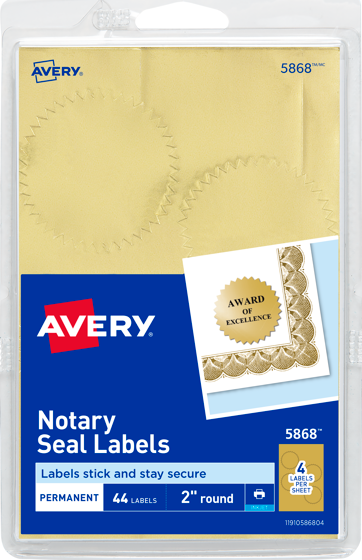 SELLO NOTARIAL 5868 DORADO 2 PLG. AVERY