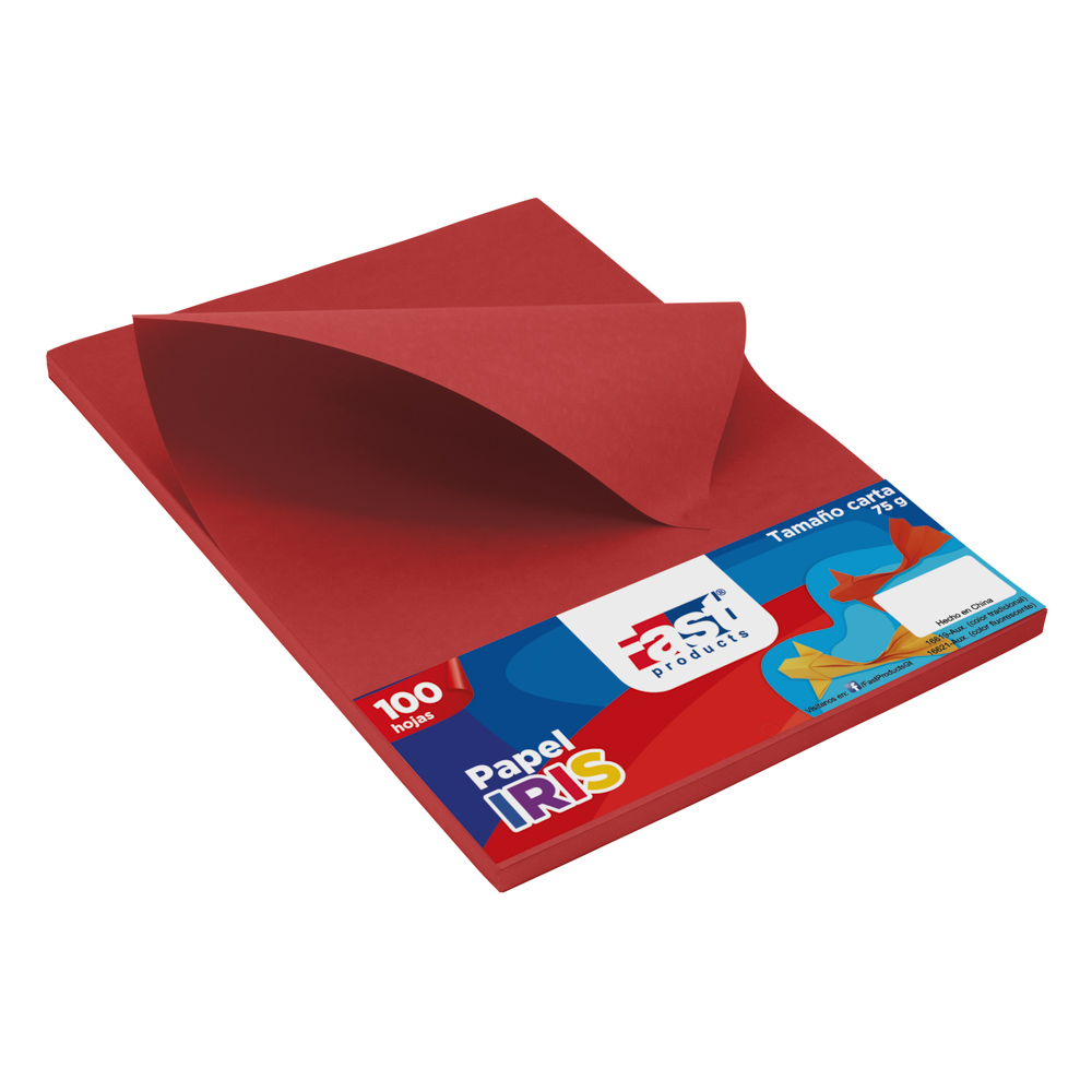 PAPEL BOND 75 G. 100 H. ROJO FAST
