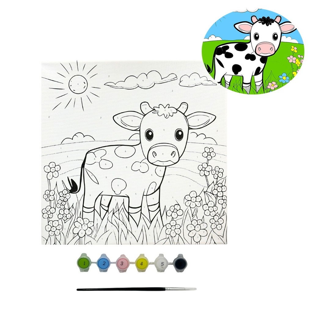SET DE PINTURA PINTA POR NUMEROS VACA 11.8 PLG. X 11.8 PLG. ANGELS CRAFT