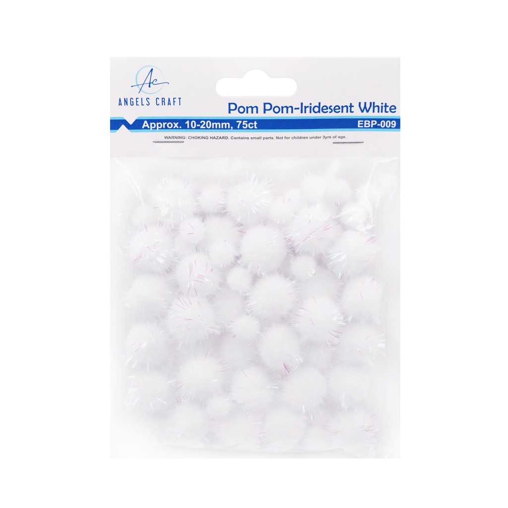 POMPONES 75 U. IRIDICENTE BLANCO ANGELS CRAFT