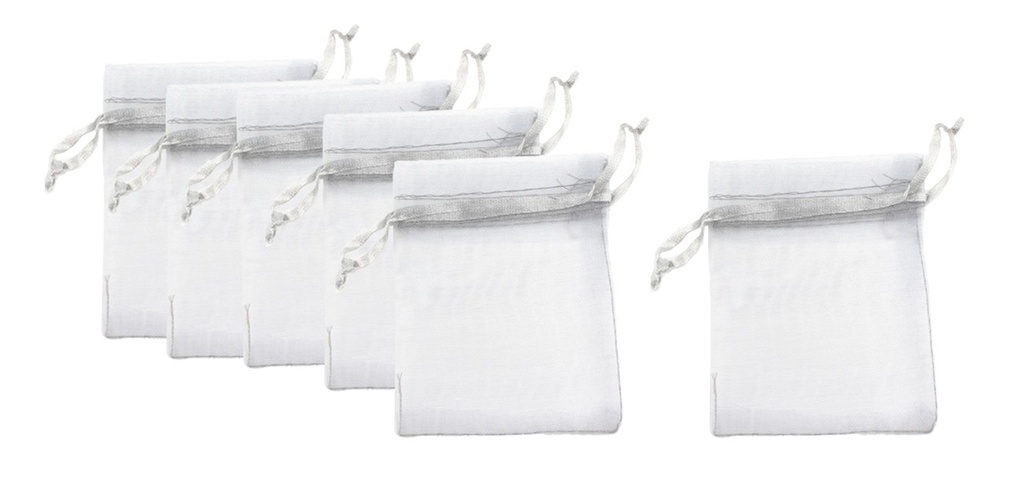 BOLSAS DE ORGANZA 4 PLG. X 6 PLG. 6 U. PLATEADAS ANGELS CRAFT