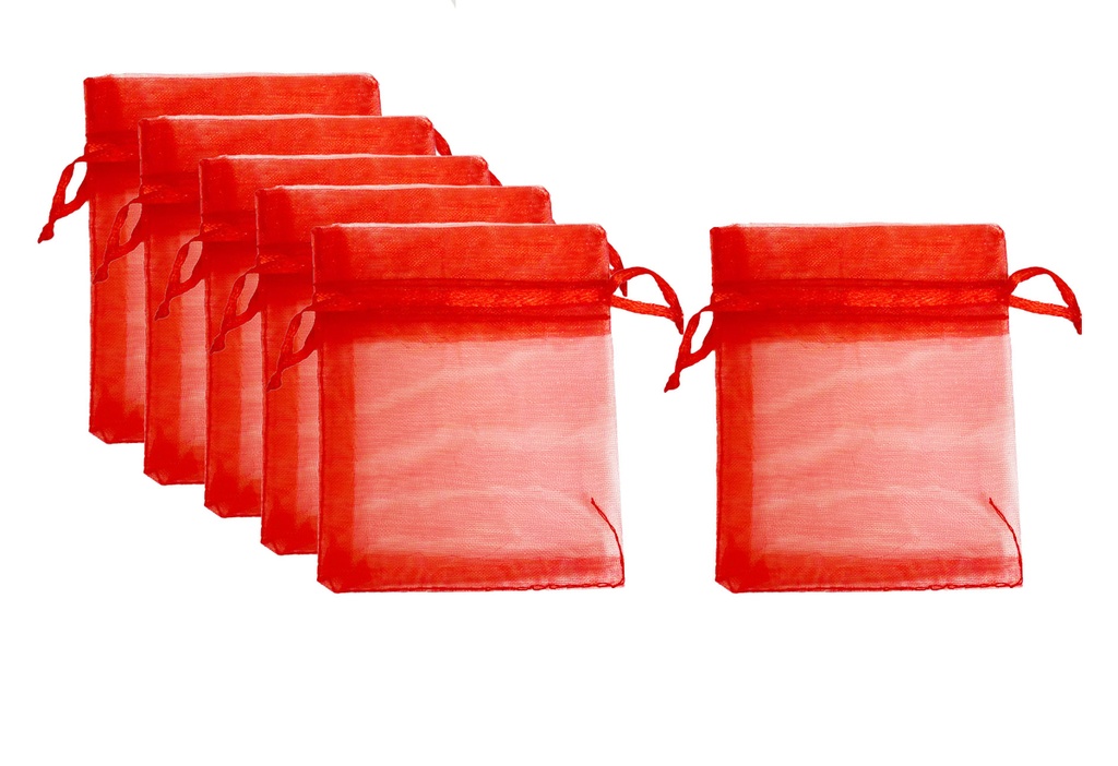 BOLSAS DE ORGANZA 3 PLG. X 4 PLG. 6 U. ROJAS ANGELS CRAFT