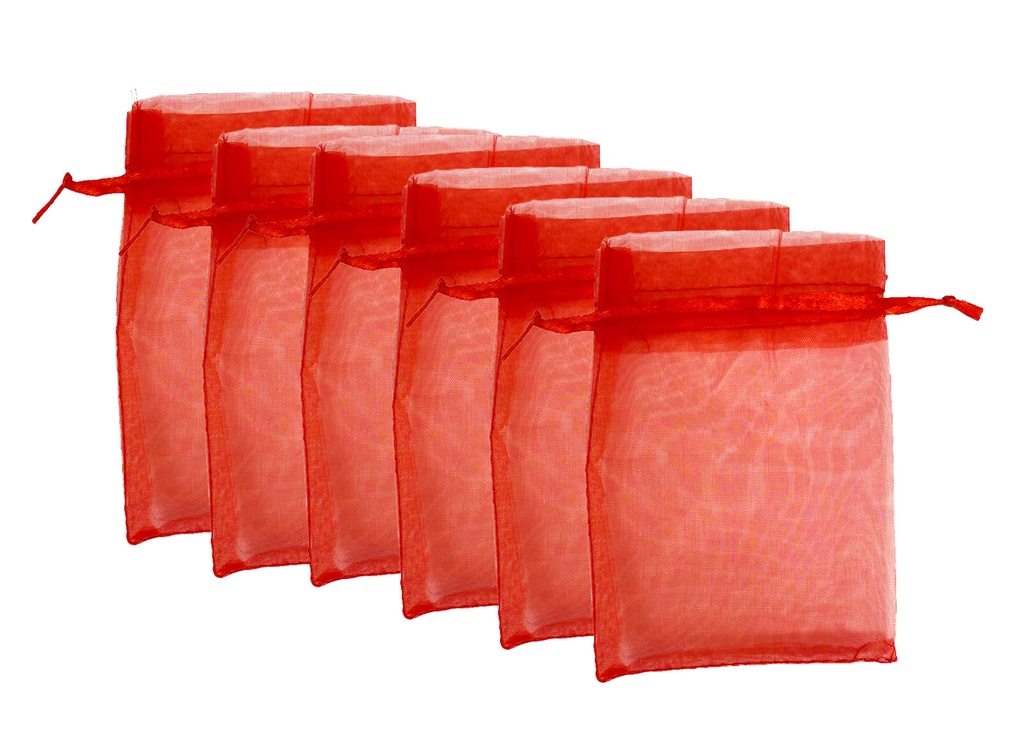 BOLSAS DE ORGANZA 4 PLG. X 6 PLG. 6 U. ROJAS ANGELS CRAFT