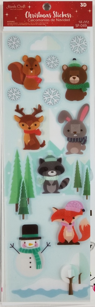 CALCOMANIAS 3D NAVIDEÑAS ANIMALES ANGELS CRAFT