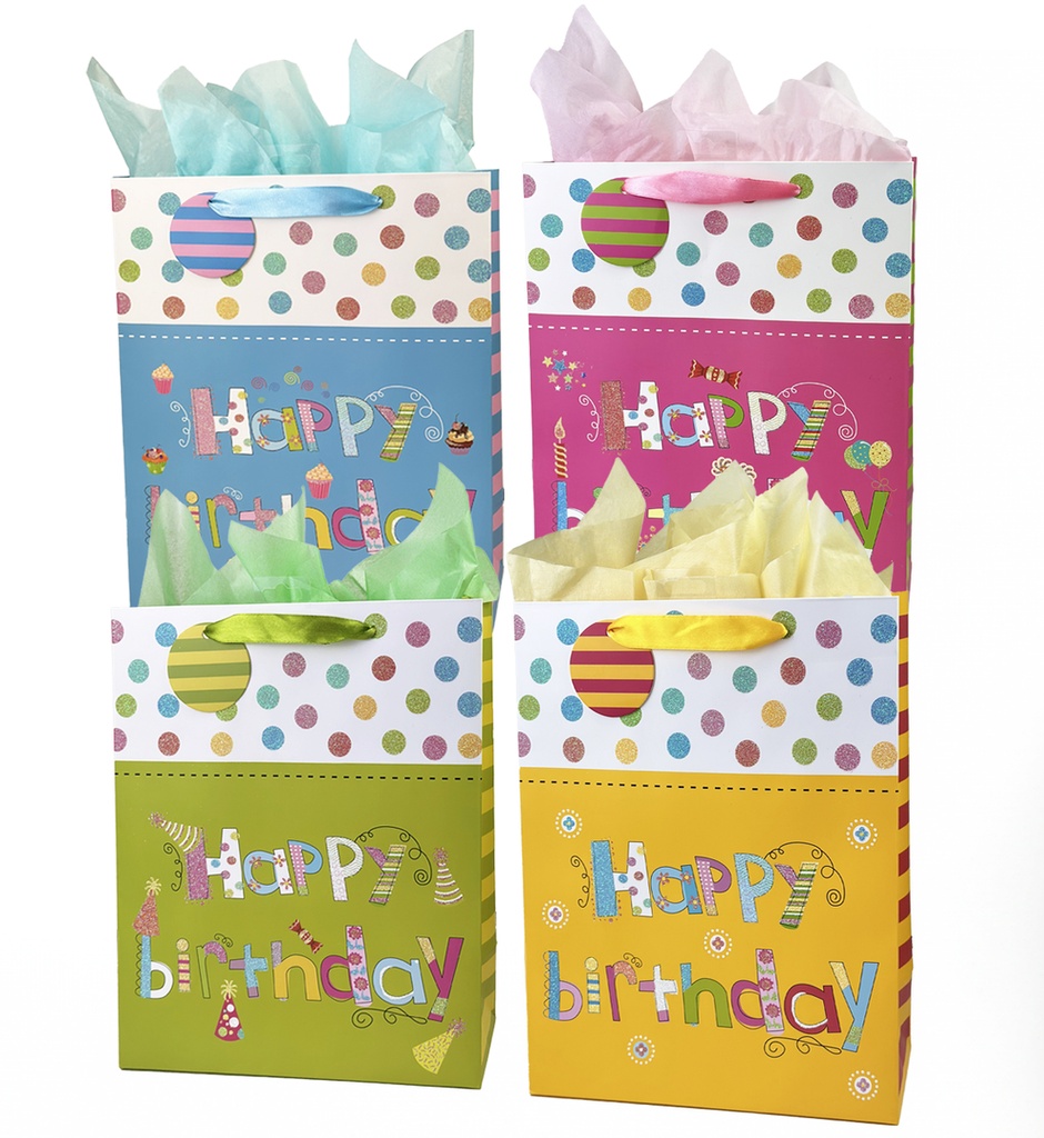 BOLSA DE REGALO GB-217-L FELIZ CUMPLEAÑOS GRANDE ANGELS CRAFT