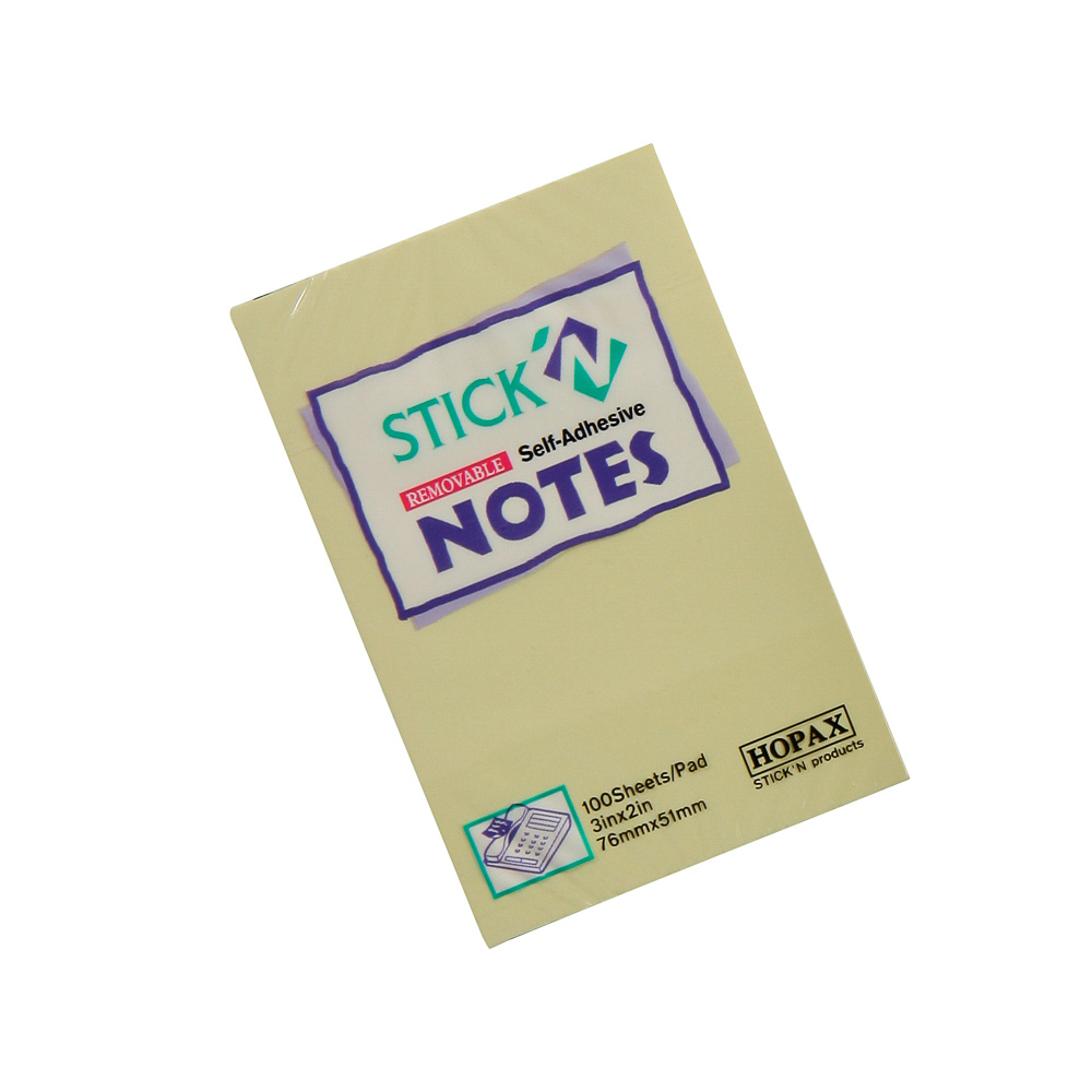 BLOCK ADHESIVO 2 PLG. X 3 PLG. 100 H. AMARILLO PASTEL STICKN