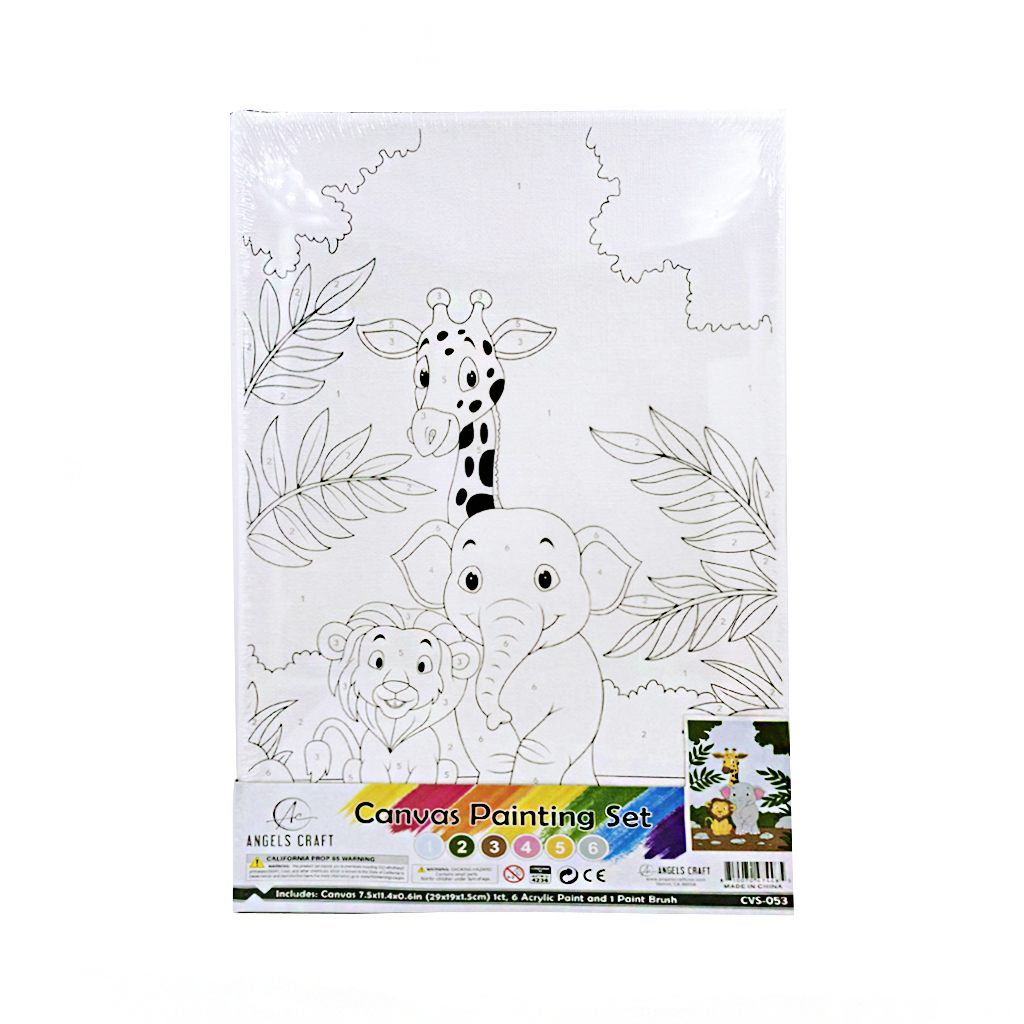 SET DE PINTURA PINTA POR NUMEROS SAFARI 7.5 PLG. X 11 PLG. ANGELS CRAFT