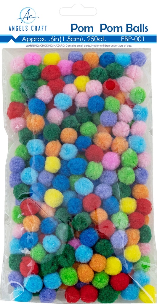 POMPONES 1.5 CM. 250 U. SURTIDOS ANGELS CRAFT (12*10)