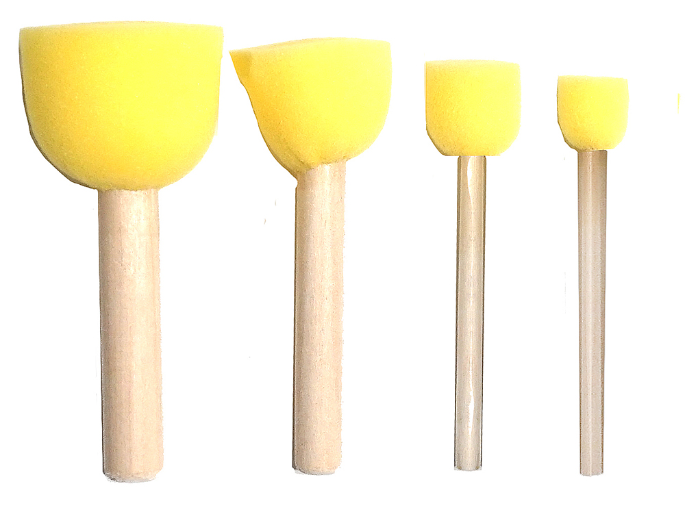 BROCHA DE ESPONJA CABEZA PLANA 4 U. ANGELS CRAFT (12*25)