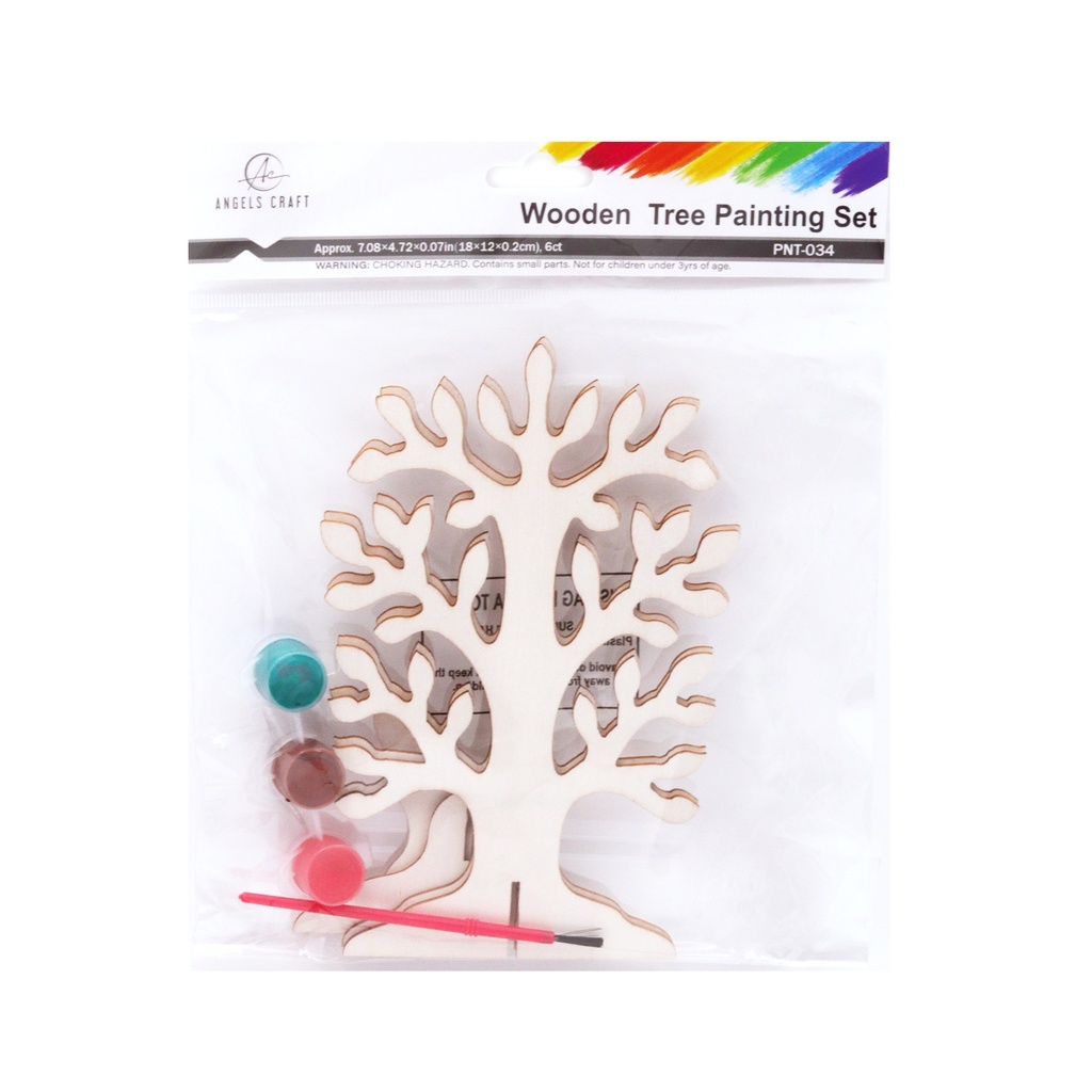 SET DE PINTURA MADERA ARBOL ANGELS CRAFT (8*12)