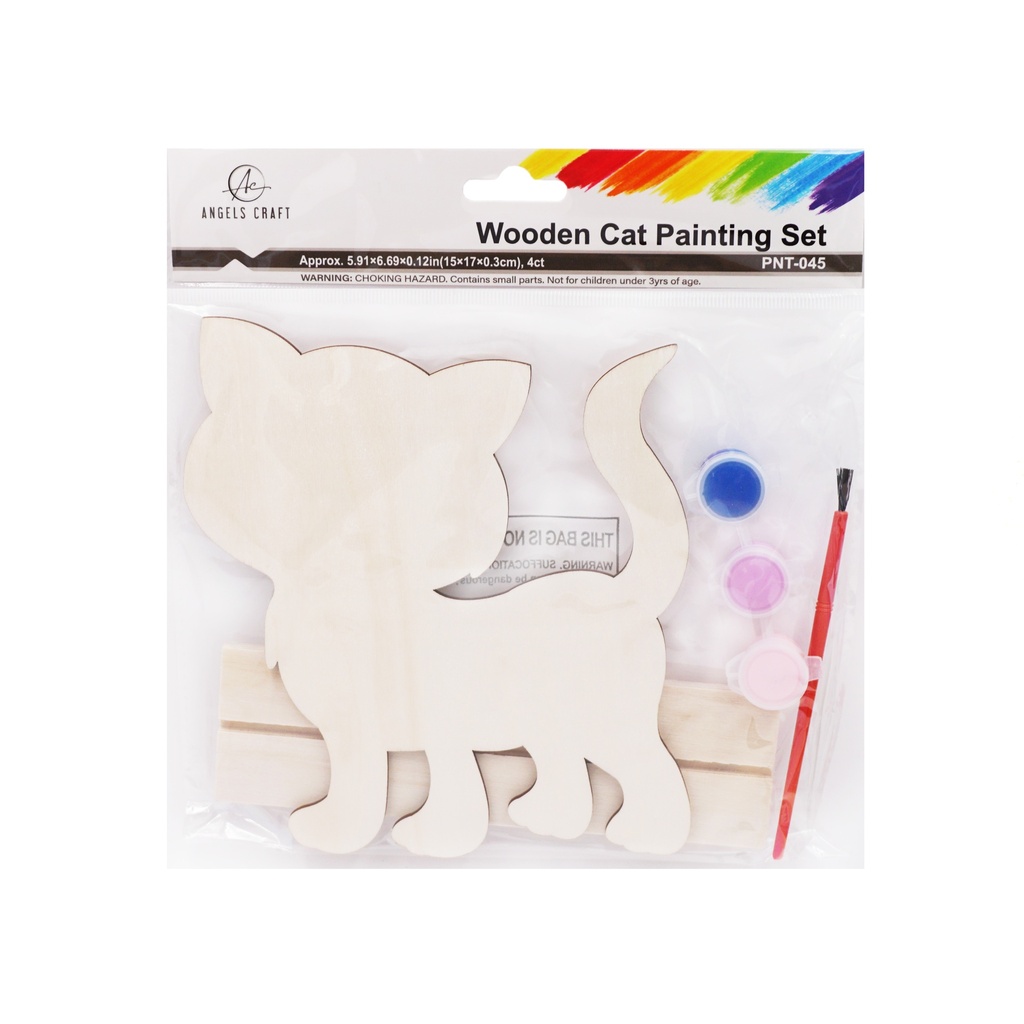 SET DE PINTURA MADERA GATO ANGELS CRAFT (12*12)