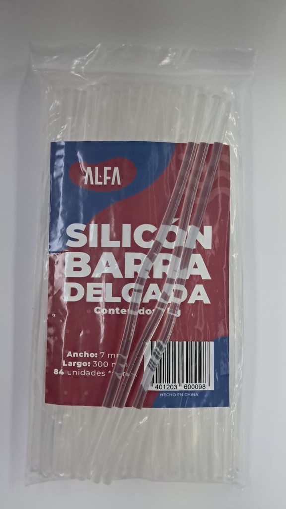 SILICON EN BARRA 7 MM. DELGADO 1 KG. (84 U. APROX.) ALFA (25) 
