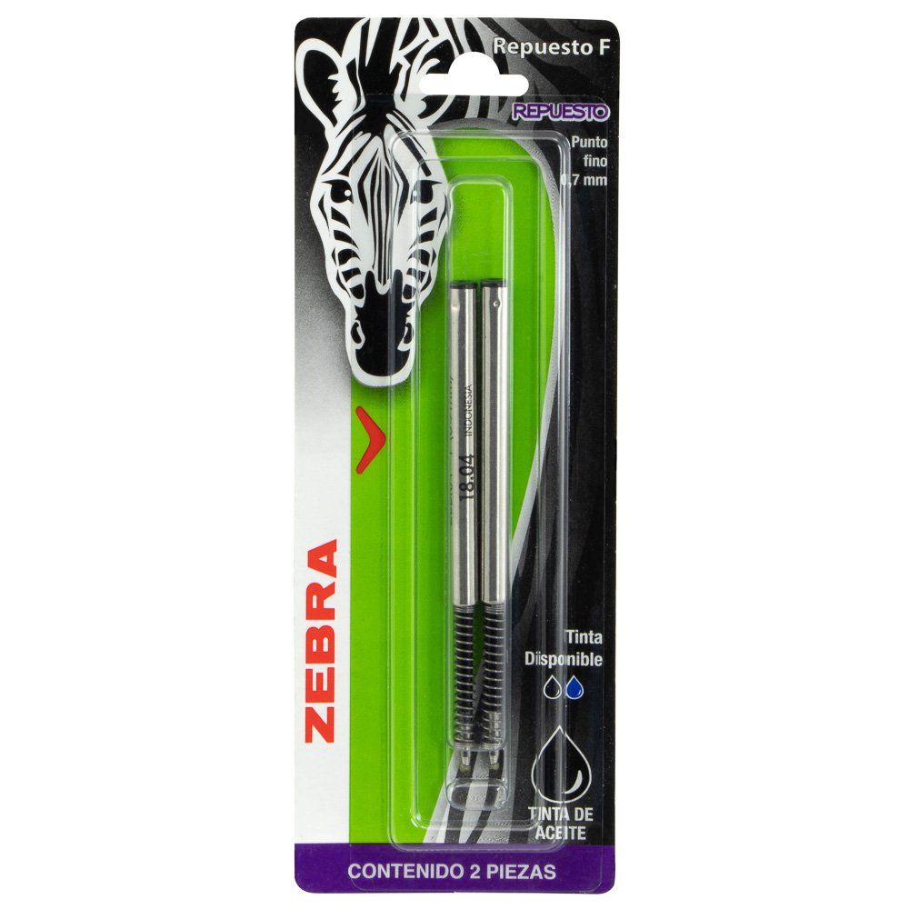 REPUESTO BOLIGRAFO F-301  BLISTER X 2 NEGRO ZEBRA 