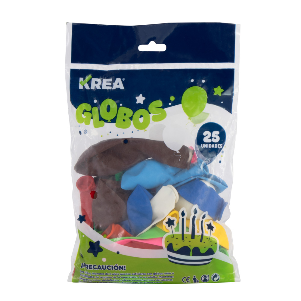 GLOBOS 25 U. 10 PLG. SURTIDO KREA