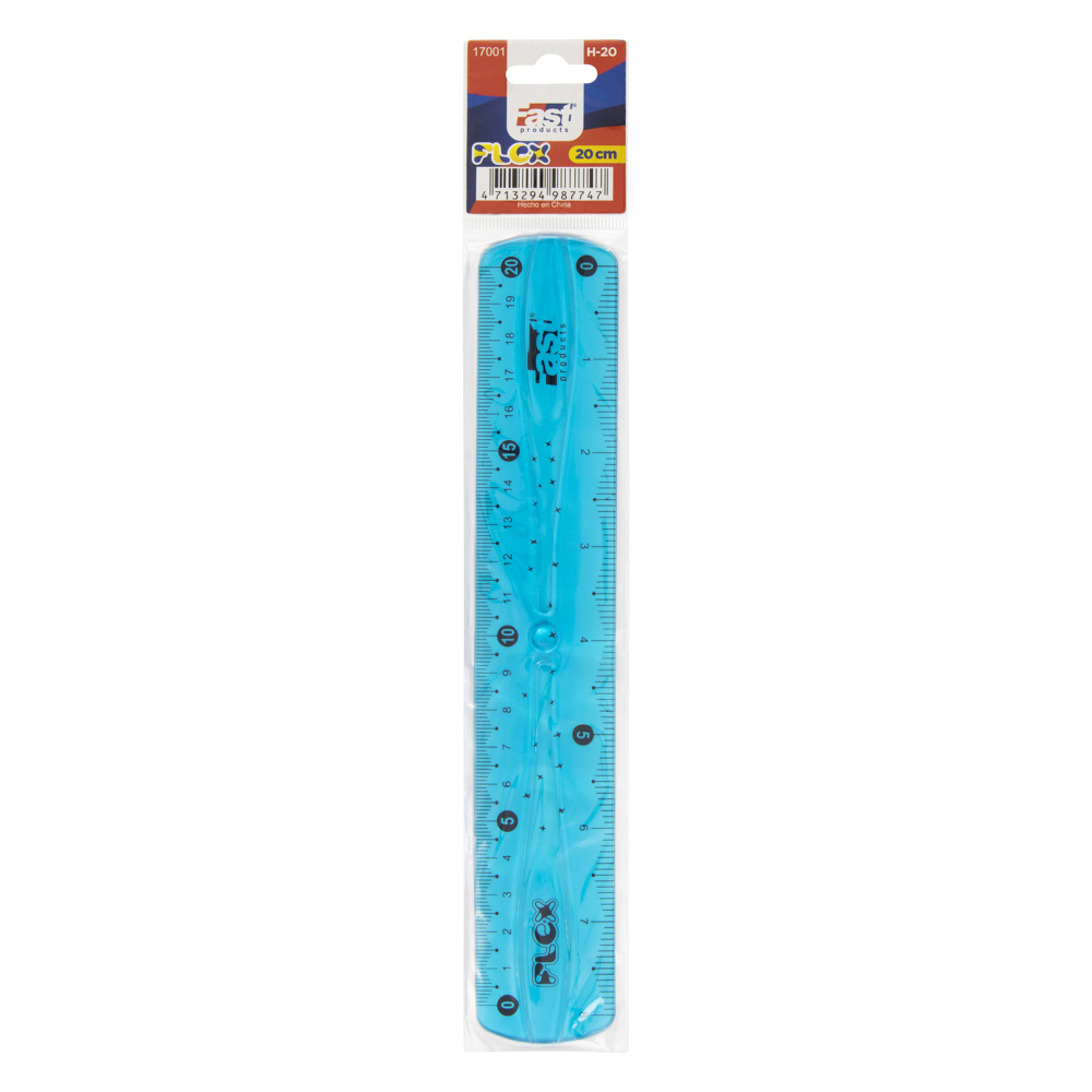 REGLA FLEXIBLE 20 CM. CELESTE FAST  