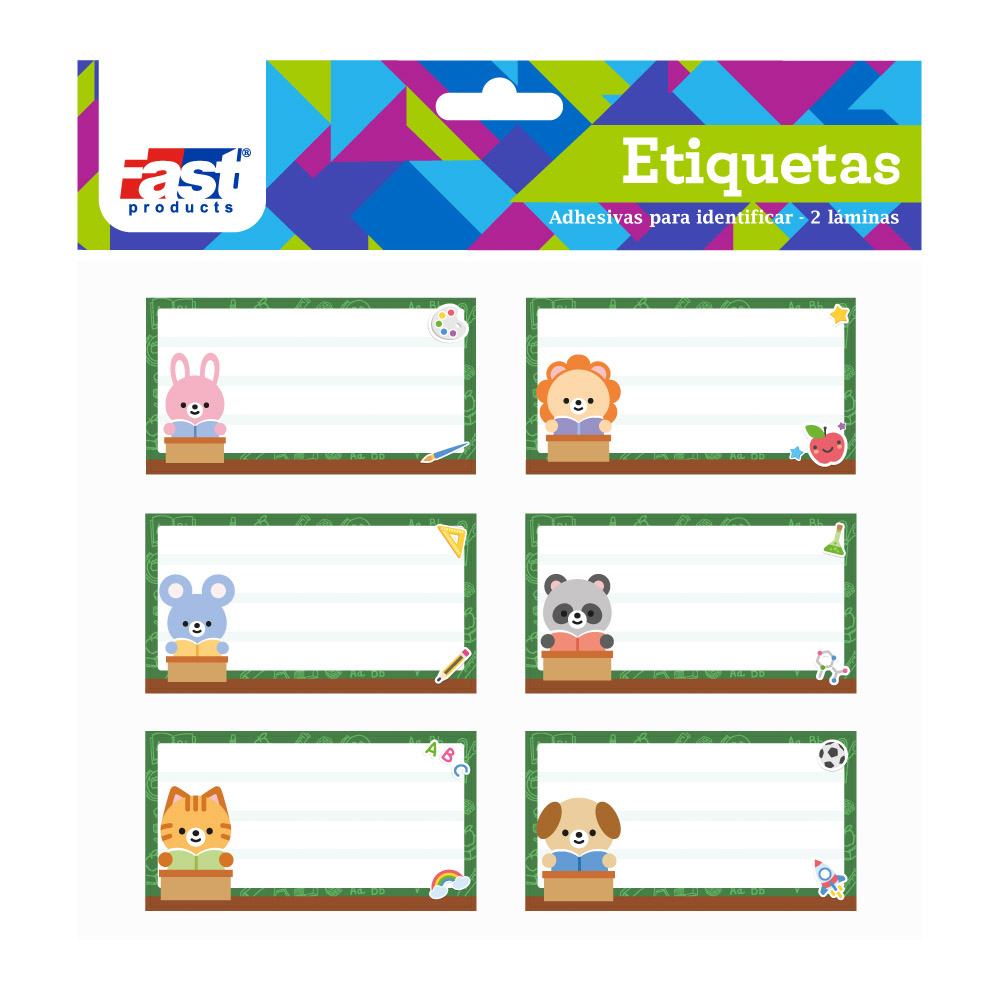 ETIQUETAS ESCOLARES GAMING 12 U. FAST