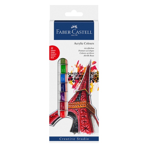 ACRILICOS 12 ML. 12 COL. FABER CASTELL