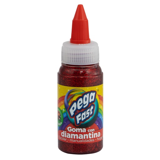 GOMA CON DIAMANTINA 60 ML. ROJO FAST