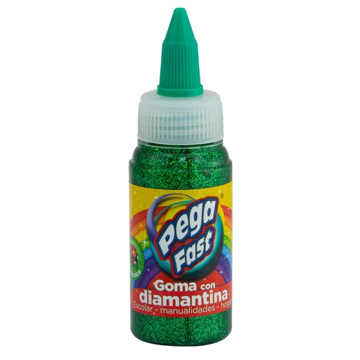 GOMA CON DIAMANTINA 60 ML. VERDE FAST