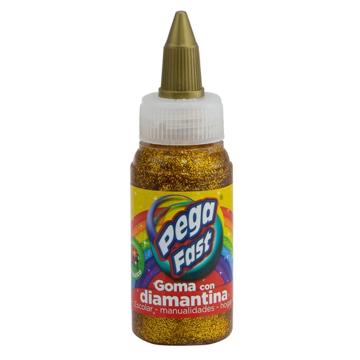 GOMA CON DIAMANTINA 60 ML. DORADO FAST
