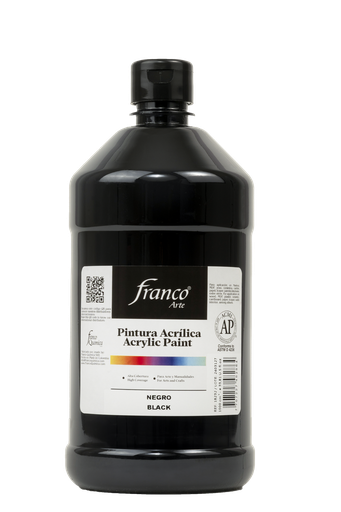 [18232] PINTURA ACRILICA 1 L. 232 NEGRO FRANCO ARTE (6)