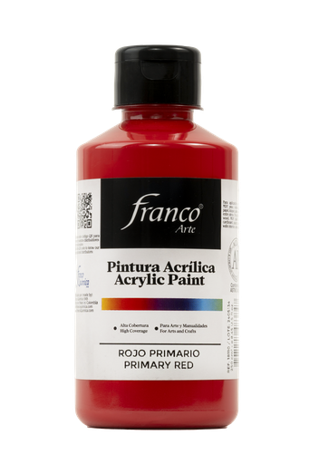 [18110] PINTURA ACRILICA 250 ML. 010 ROJO PRIMARIO FRANCO ARTE (36)
