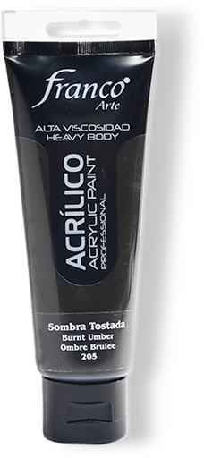 [14205-100] ACRILICO PRO. 100 ML. 205 SOMBRA TOSTADA FRANCO ARTE (3*24)