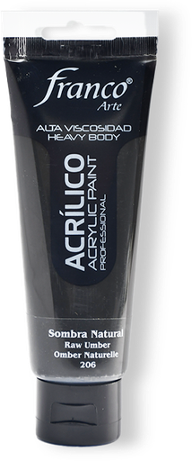 [14206-100] ACRILICO PRO. 100 ML. 206 SOMBRA NATURAL FRANCO ARTE (3*24)