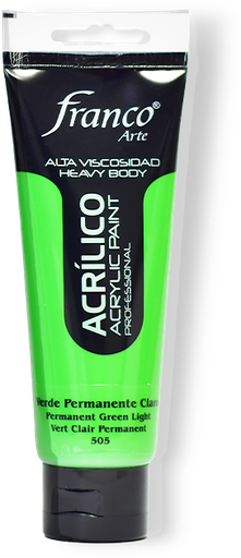 [14505-100] ACRILICO PRO. 100 ML. 505 VERDE PERMANENTE CLARO FRANCO ARTE (3*24)