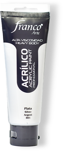 [14801-100] ACRILICO PRO. 100 ML. 801 PLATA FRANCO ARTE (3*24)